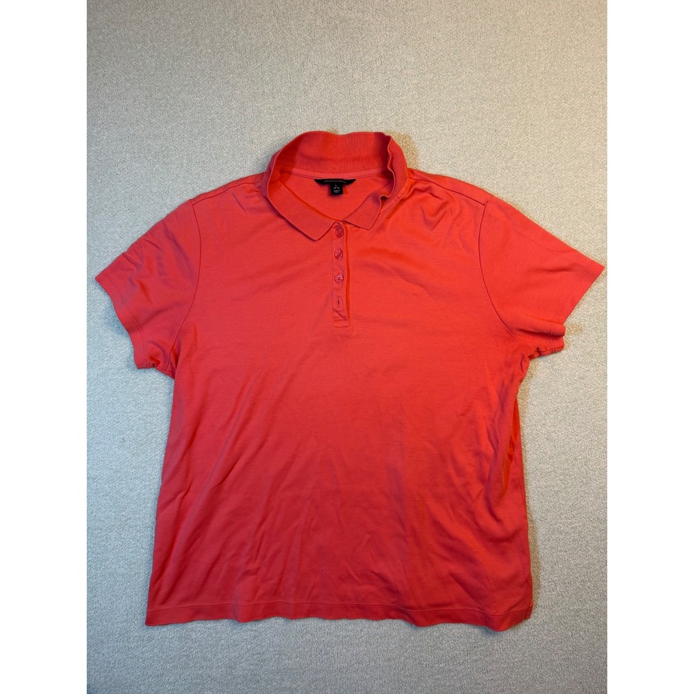 Lands End Kids Short Sleeve Polo Shirt Coral Pink Size L 14-16 Casual Uniform
